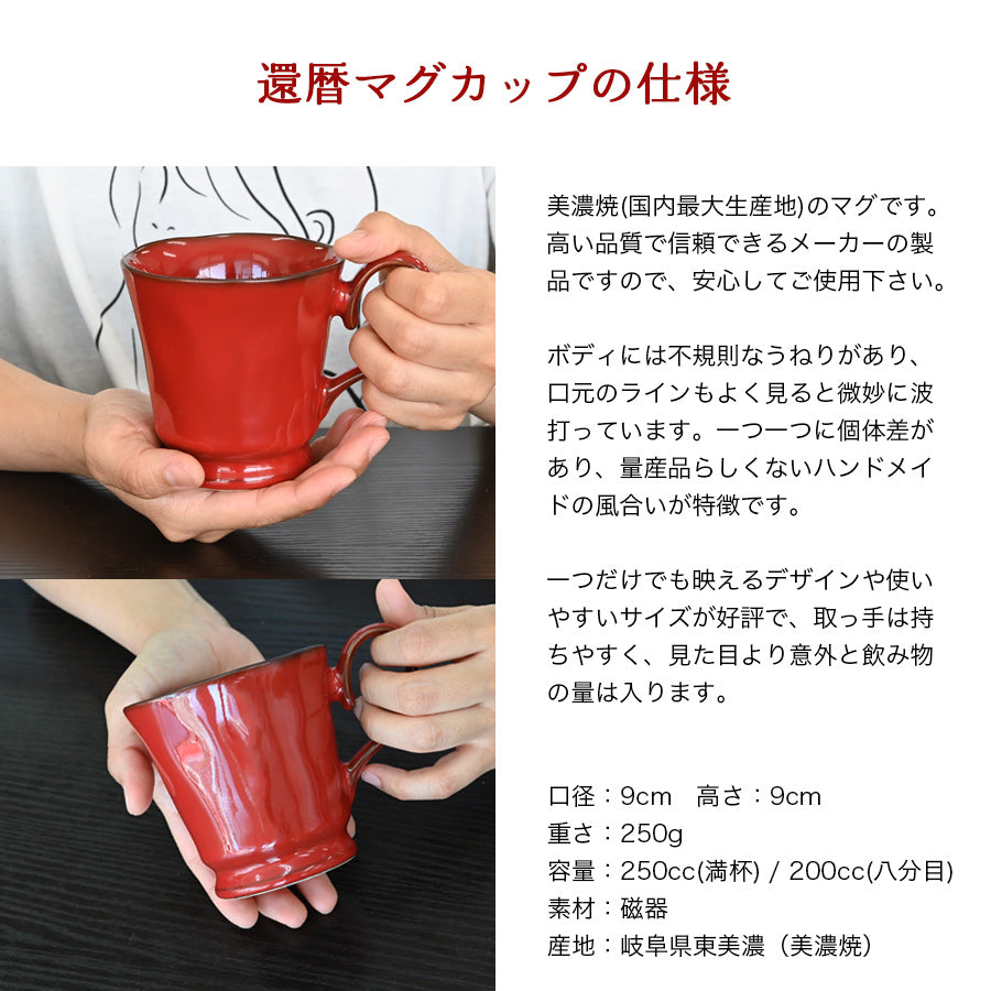 名入れマグカップ 【還暦祝い専用サインド・フレンチシャビーマグ】 還暦祝いに大人気!(メッセージカード・ギフトBOX付き)
