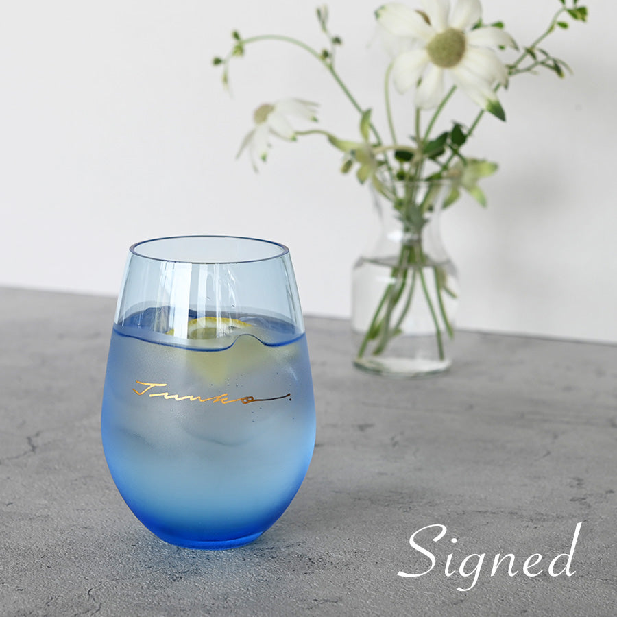 名入れグラス 【サインド・カラーノーブル カラー3色】 誕生日プレゼントにも大好評!(メッセージカード・ギフトBOX付き)