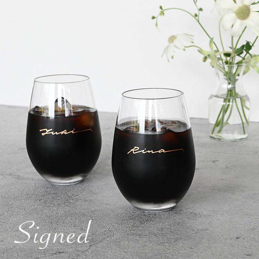 サインド・ノーブル*ペア名入れカラーグラス(2個セット・ギフトBOX付き) クリスマスプレゼント 結婚祝い 記念日 お揃い おしゃれ