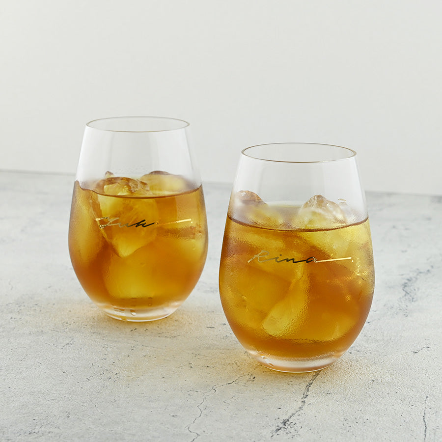 サインド・ノーブル*ペア名入れカラーグラス(2個セット・ギフトBOX付き) クリスマスプレゼント 結婚祝い 記念日 お揃い おしゃれ