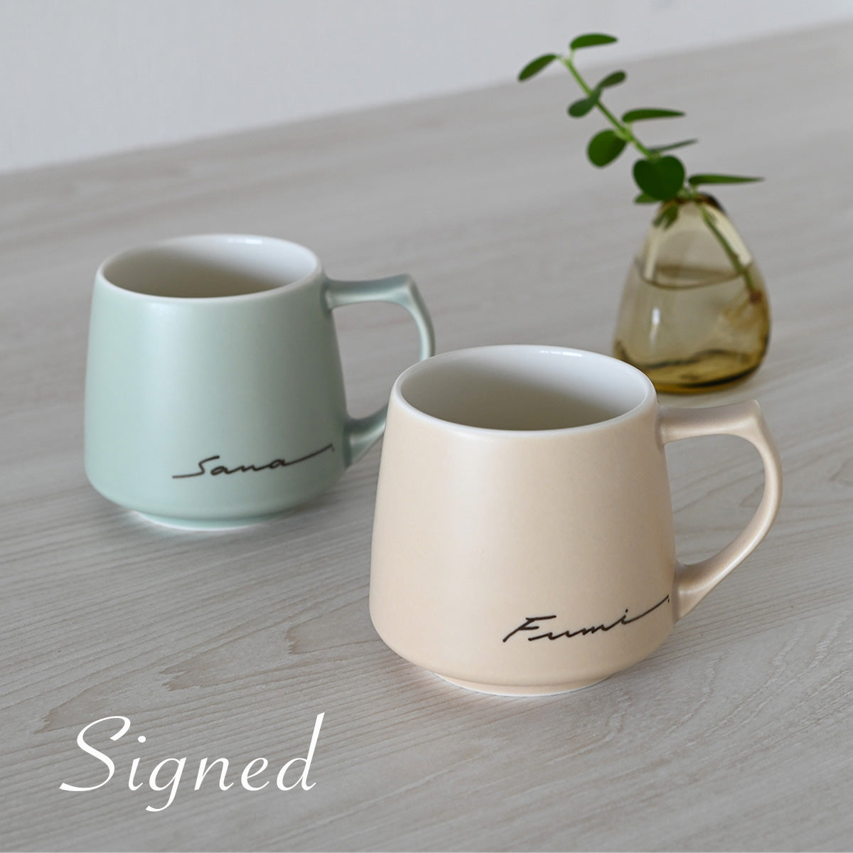 サインド・アポロ*ペア名入れマグカップ(2個セット・オリジナルギフトBOX付き) クリスマスプレゼント コーヒーカップ 結婚祝い 記念日 お揃い