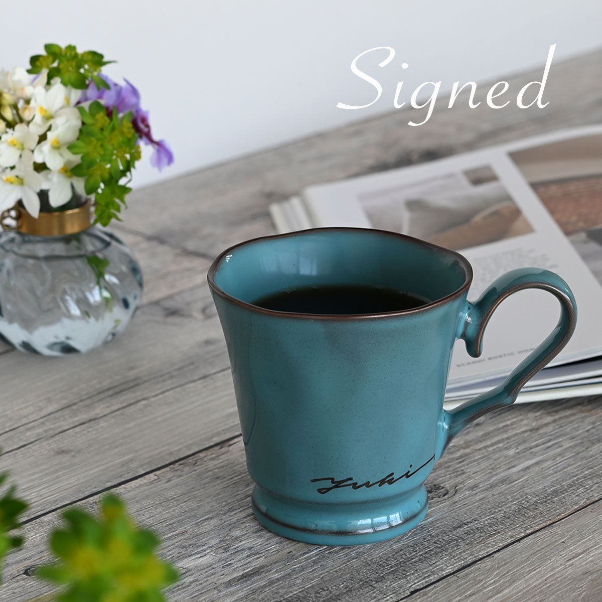 サインド・フレンチシャビー*名入れマグカップ(オリジナルギフトBOX付き) クリスマスプレゼント コーヒーカップ 送別 退職 還暦祝い 誕生日 記念日 おしゃれ