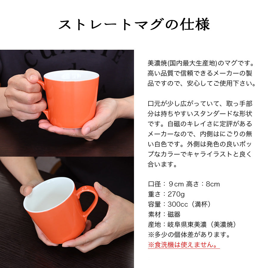 似顔絵入りマグカップ 【にがおえキャラ・ストレートマグ カラー3色】 誕生日プレゼントにも大好評!(メッセージカード・ギフトBOX付き)