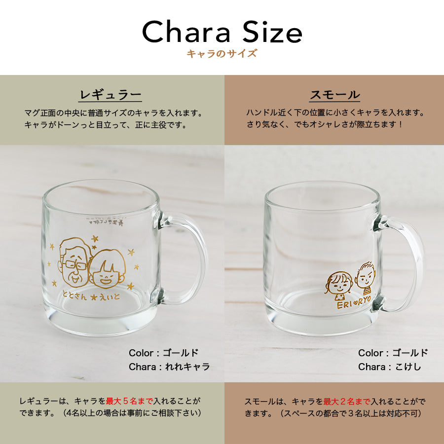 にがおえキャラ・ビールジョッキ*似顔絵グラス(2名キャラ・ギフトBOX付き) クリスマスプレゼント 結婚祝い カップル 送別 退職 記念日 お揃い おしゃれ