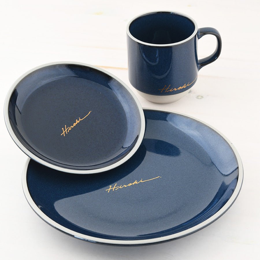 サインド・マッシュ*名入れマグ&プレート2種 ペア食器セット(計6点・ギフトBOX付き) 結婚祝い 還暦祝い 記念日 おしゃれ - オーダーギフト ももやま 本店