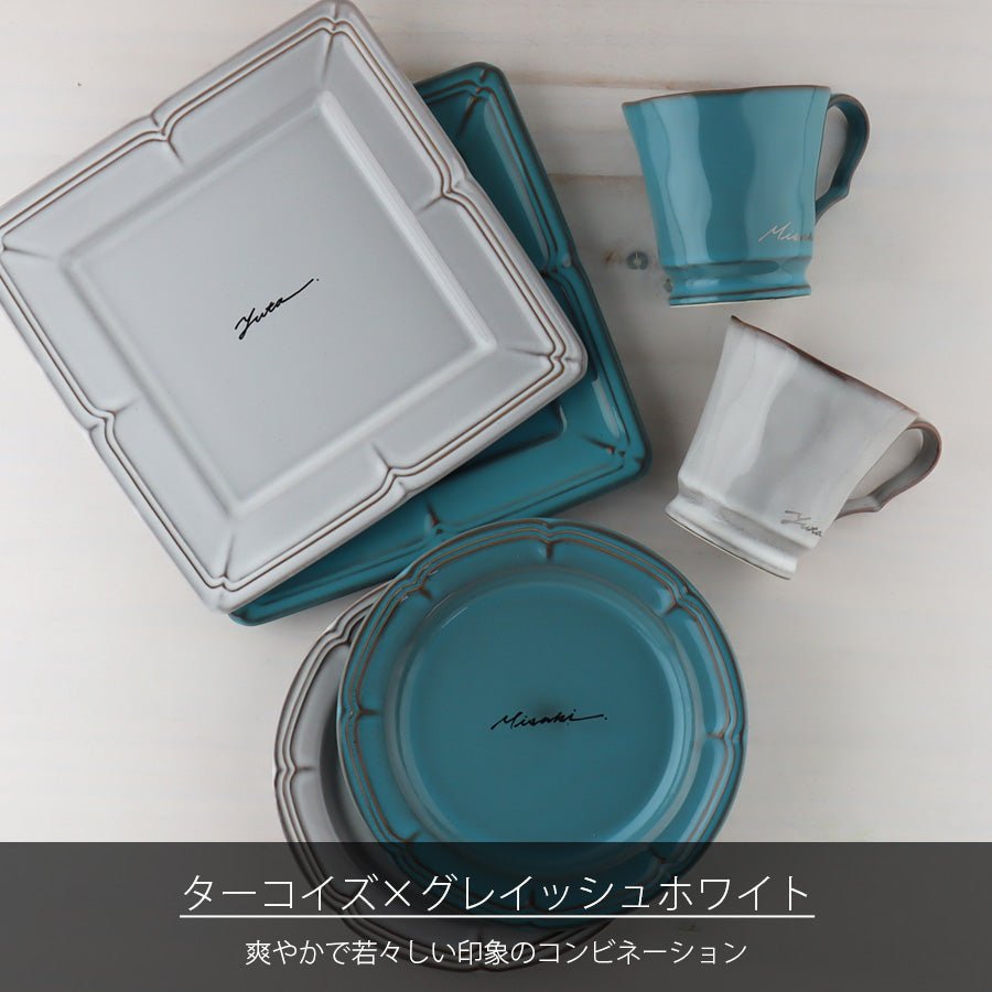 サインド・フレンチシャビー*名入れマグ&プレート2種 ペア食器セット(計6点・ギフトBOX付き) 結婚祝い 還暦祝い 記念日 おしゃれ - オーダーギフト ももやま 本店