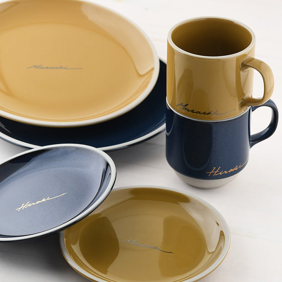 サインド・マッシュ*名入れマグ&プレート2種 ペア食器セット(計6点・ギフトBOX付き) 結婚祝い 還暦祝い 記念日 おしゃれ - オーダーギフト ももやま 本店