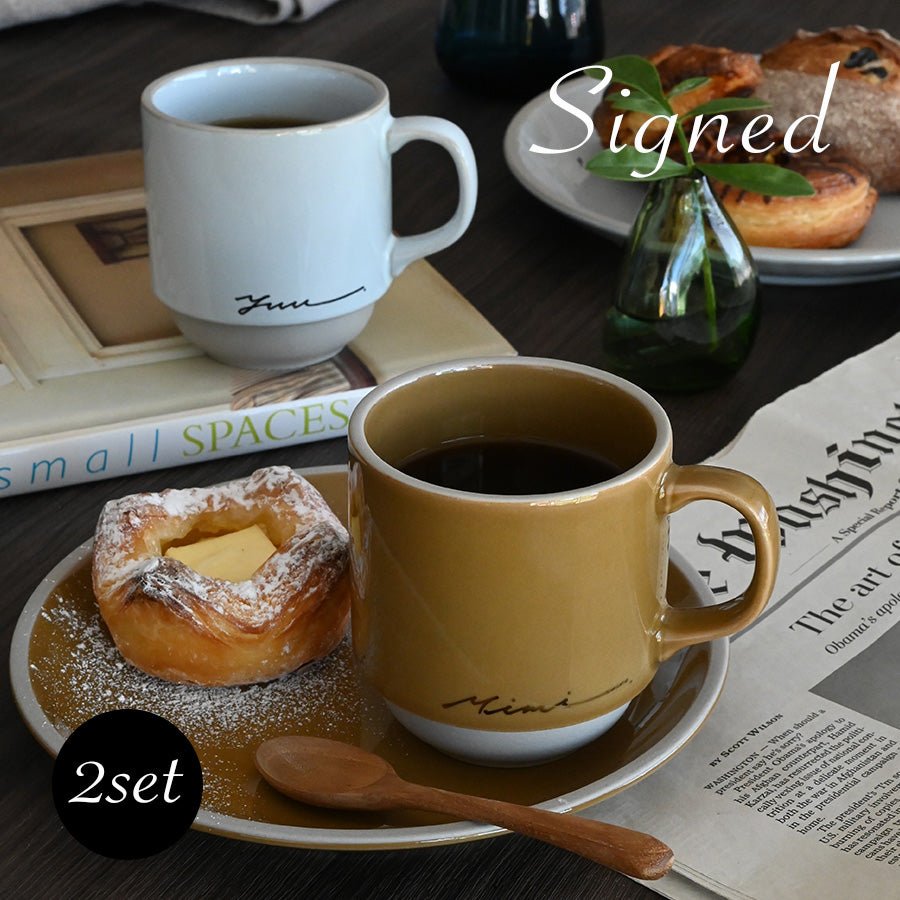 サインド・マッシュ*名入れペアマグカップ(2個セット)+ドリップコーヒー(12パック・ギフトBOX付き) 結婚祝い 記念日 おしゃれ お揃い - オーダーギフト ももやま 本店