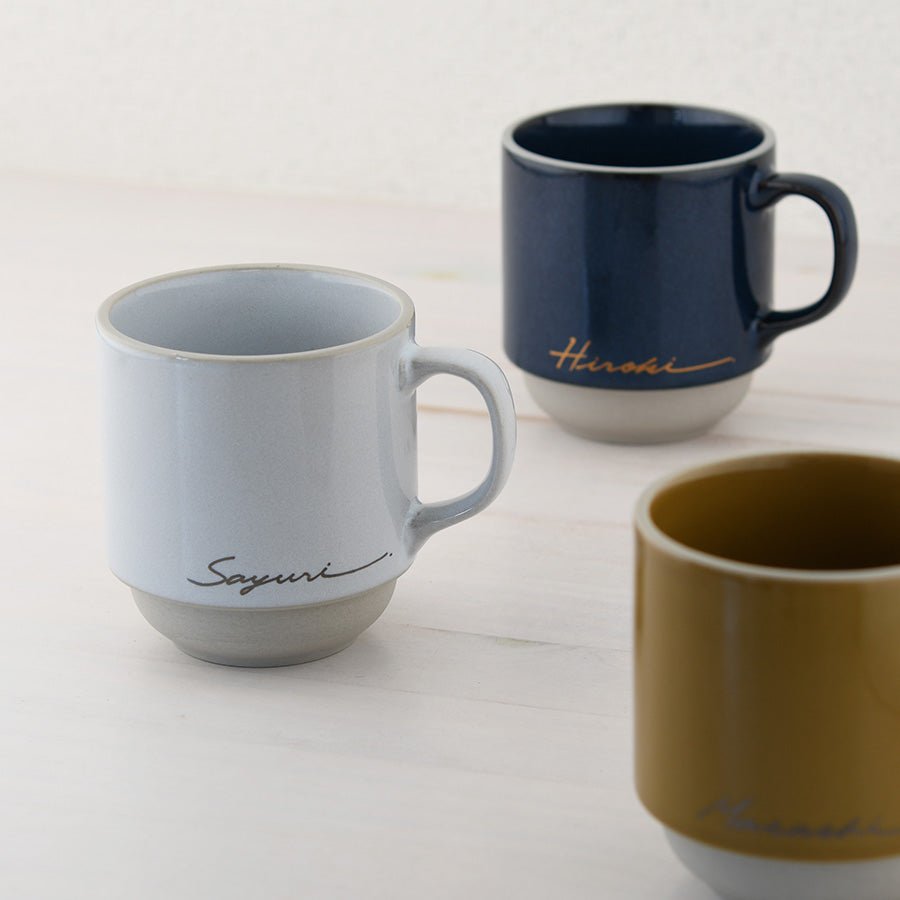 サインド・マッシュ*ペア名入れマグカップ(2個セット・ギフトBOX付き) 結婚祝い 記念日 おしゃれ お揃い - オーダーギフト ももやま 本店