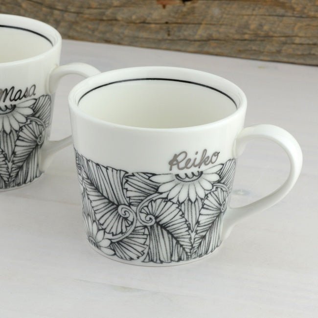 サインド・フラワー*名入れマグカップ+ドリップコーヒー(6パック・ギフトBOX付き) 還暦祝い 誕生日 記念日 おしゃれ 送別記念品 - オーダーギフト ももやま 本店