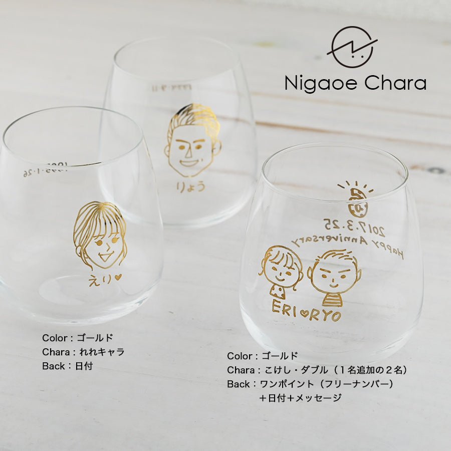 にがおえキャラ・コルト*似顔絵グラス (ギフトBOX付き) 還暦祝い 誕生日 記念日 おしゃれ 送別記念品 - オーダーギフト ももやま 本店