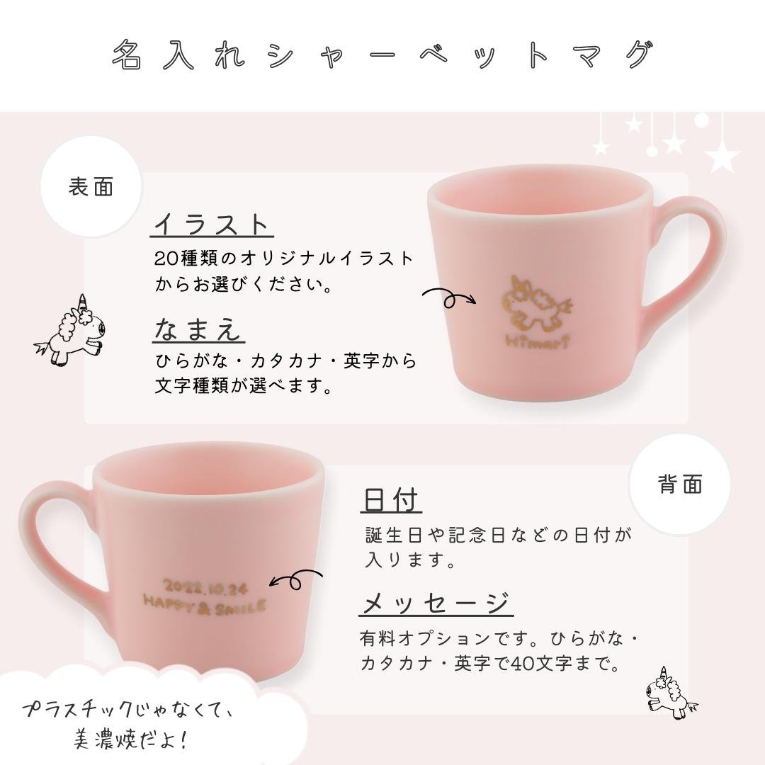 ニコニコ・シャーベットマグ*こども用名入れマグカップ(ギフトBOX付き) クリスマスプレゼント 出産祝い 兄弟 お揃い - オーダーギフト ももやま 本店