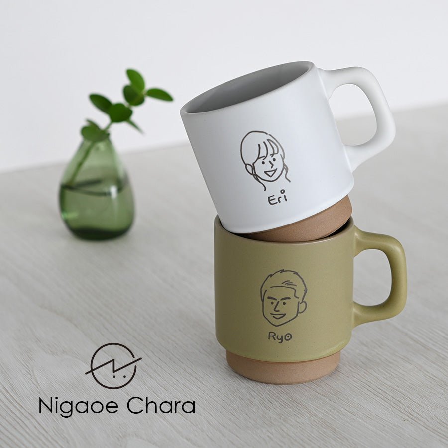 にがおえキャラ・クレマ*似顔絵マグカップ (ギフトBOX付き) 還暦祝い 誕生日 記念日 おしゃれ 送別記念品 - オーダーギフト ももやま 本店