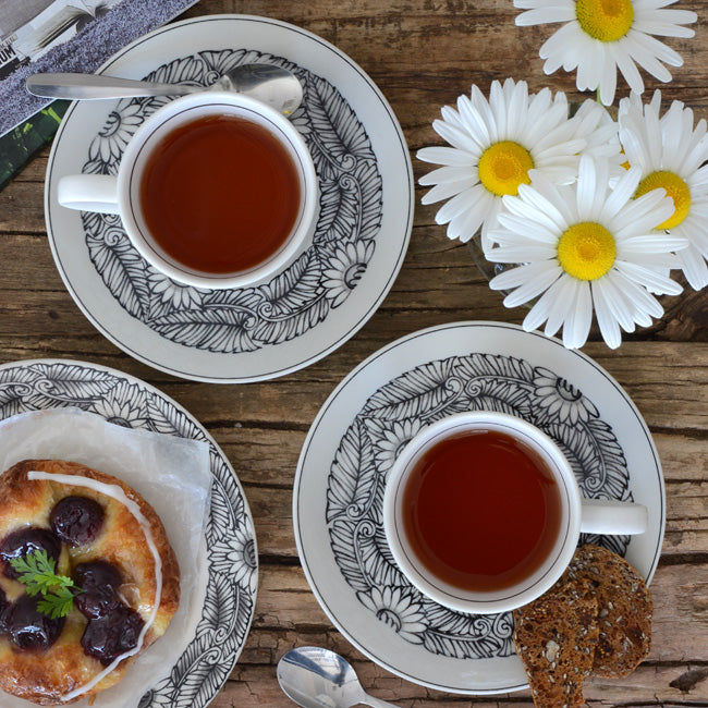 サインド・フラワー*名入れカップ&ソーサー(ギフトBOX付き) コーヒーカップ 送別 退職 還暦祝い 誕生日 記念日 おしゃれ