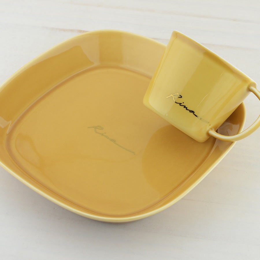 サインド・ナチュラリー*名入れマグ&プレートL 食器セット(計2点・ギフトBOX付き) 還暦祝い 誕生日 記念日 おしゃれ 送別記念品 - オーダーギフト ももやま 本店