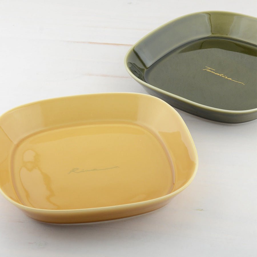 サインド・ナチュラリー*名入れプレートL 食器セット(計2個・ギフトBOX付き) 結婚祝い 還暦祝い 記念日 おしゃれ - オーダーギフト ももやま 本店