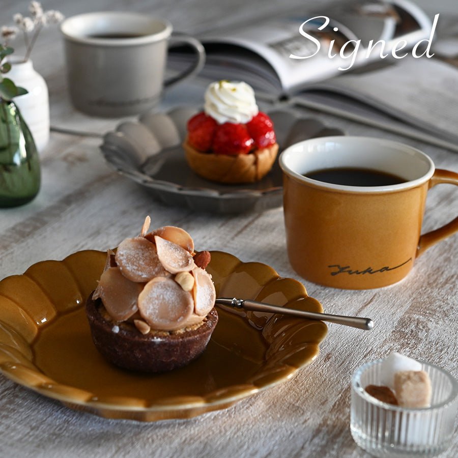 サインド・フルール*名入れマグ&プレートM ペア食器セット(計4点・ギフトBOX付き) 結婚祝い 還暦祝い 記念日 おしゃれ - オーダーギフト ももやま 本店