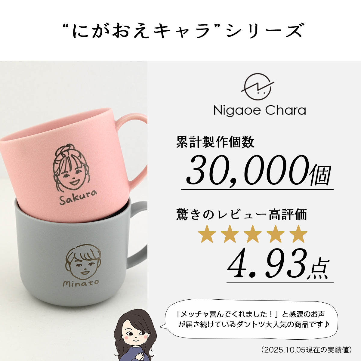 マグカップ 似顔絵 ペア にがおえキャラ・マディ ｜ 結婚祝い