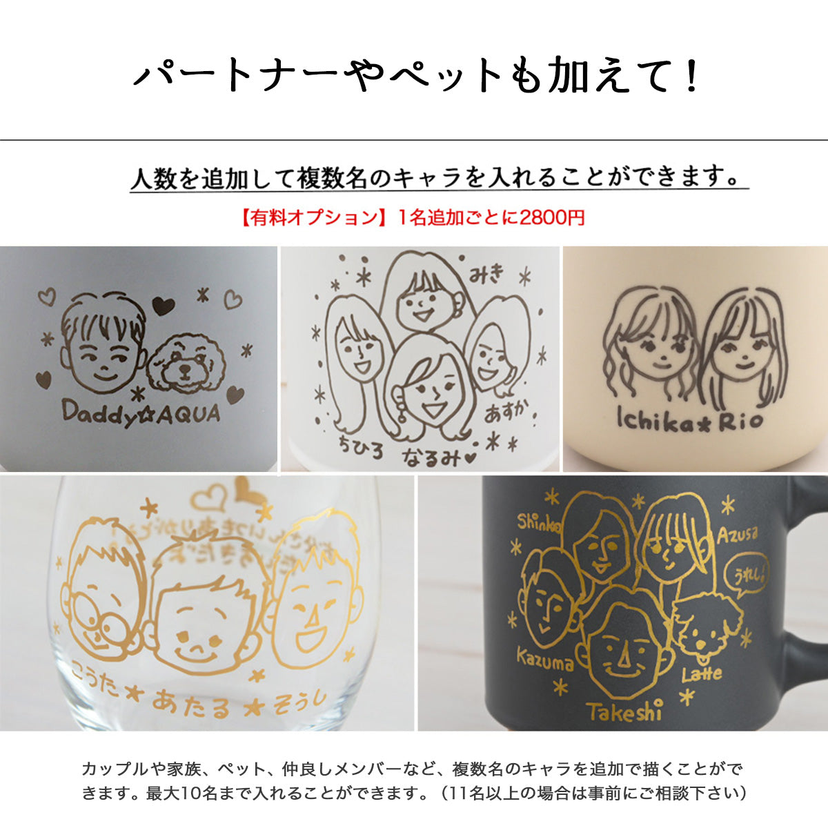 にがおえキャラ・マディ＊ペア似顔絵マグカップ（２個セット・オリジナルギフトBOX付き） コーヒーカップ  結婚祝い 記念日 お揃い おしゃれ