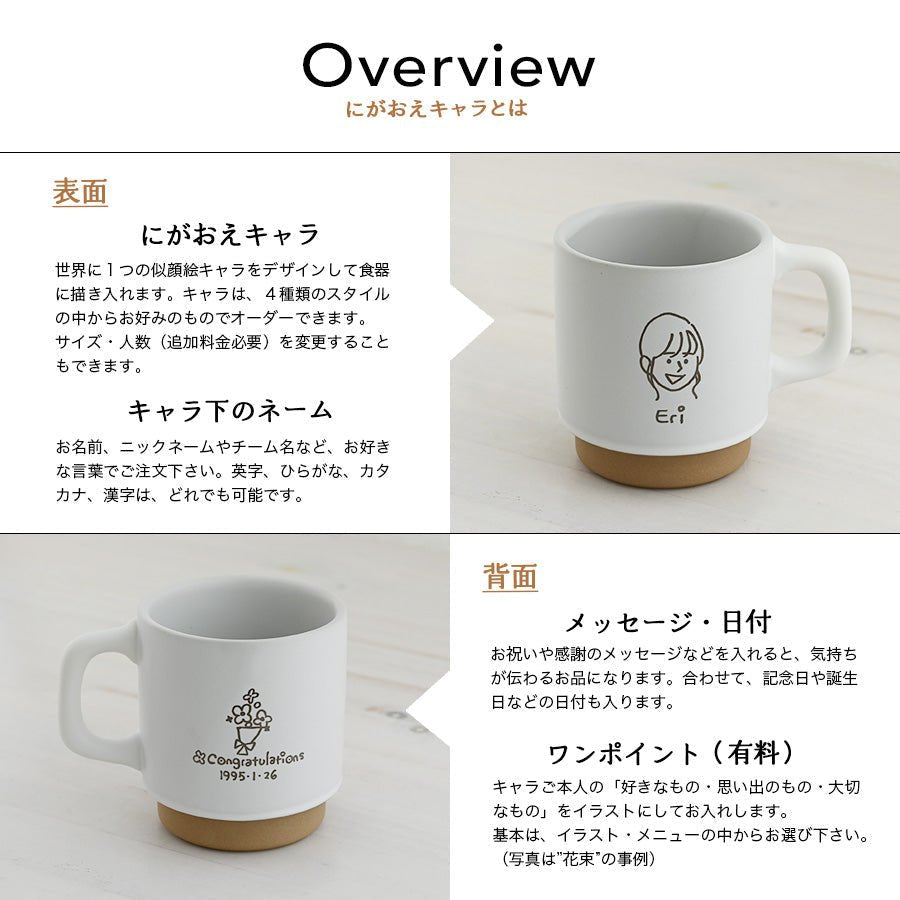 にがおえキャラ・クレマ＊ペア似顔絵マグカップ（２個セット・ギフトBOX付き）結婚祝い 記念日 おしゃれ お揃い - オーダーギフト ももやま 本店